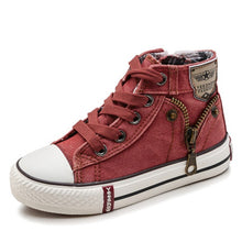 Load image into Gallery viewer, High Help Canvas Shoes Casual Kids Denim Side Zipper Boys Girls Sneakers