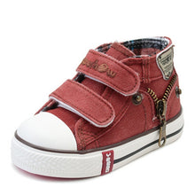 Load image into Gallery viewer, High Help Canvas Shoes Casual Kids Denim Side Zipper Boys Girls Sneakers