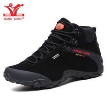 Load image into Gallery viewer, Men Hiking Boots Cow Black Waterproof Sports Climbing Outdoor