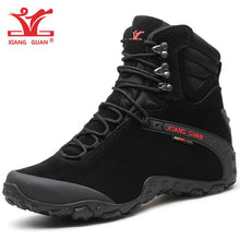 Load image into Gallery viewer, Men Hiking Boots Cow Black Waterproof Sports Climbing Outdoor