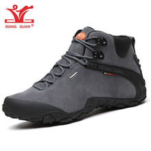 Load image into Gallery viewer, Men Hiking Boots Cow Black Waterproof Sports Climbing Outdoor