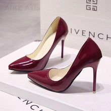 Load image into Gallery viewer, Hot Women Shoes Pointed Toe Pumps Patent Leather Heels