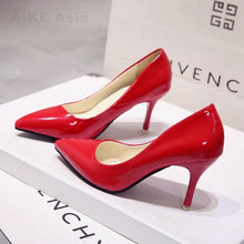 Load image into Gallery viewer, Hot Women Shoes Pointed Toe Pumps Patent Leather Heels