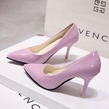 Load image into Gallery viewer, Hot Women Shoes Pointed Toe Pumps Patent Leather Heels