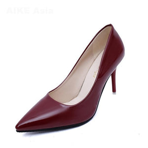 Hot Women Shoes Pointed Toe Pumps Patent Leather Heels