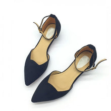 Load image into Gallery viewer, CEYANEAO Women Buckle Strap Low Heels Pumps Pointed Toe Heels Shoes