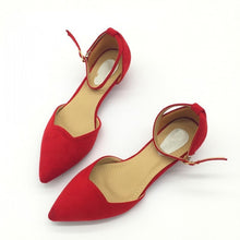Load image into Gallery viewer, CEYANEAO Women Buckle Strap Low Heels Pumps Pointed Toe Heels Shoes