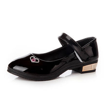 Load image into Gallery viewer, Spring Girls PU Leather Shoes Low Heel Red Black  Autumn Party Stage
