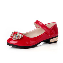 Load image into Gallery viewer, Spring Girls PU Leather Shoes Low Heel Red Black  Autumn Party Stage