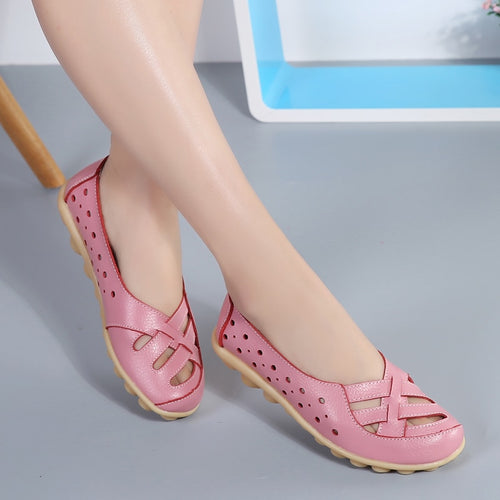 Ballet Flats Genuine Leather Shoes Women Soft Bottom Shoes Slip Shoes