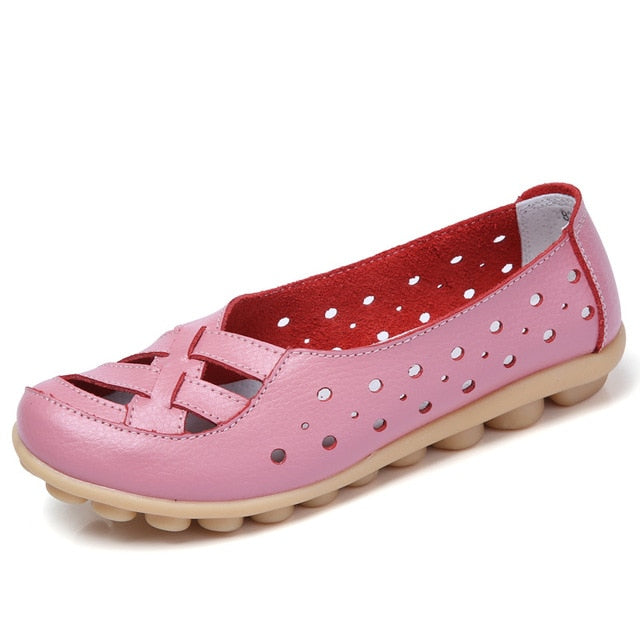 Ballet Flats Genuine Leather Shoes Women Soft Bottom Shoes Slip Shoes