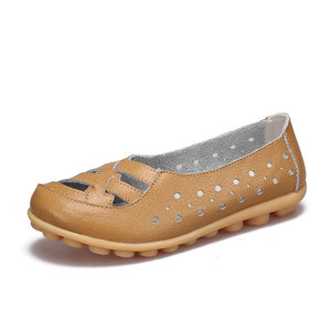 Ballet Flats Genuine Leather Shoes Women Soft Bottom Shoes Slip Shoes
