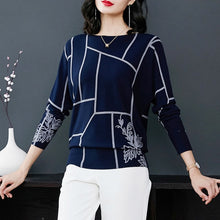 Load image into Gallery viewer, Fashion Women Geometry Print Sweater Autumn winter Pullovers high quality Knitted sweaters
