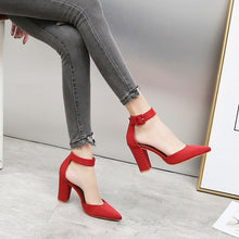 Load image into Gallery viewer, Pumps Women  Sandal High Quality Flock Slip-On Shallow Wedding Party
