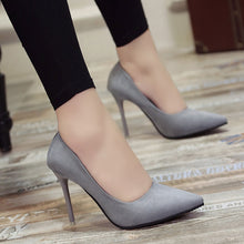 Load image into Gallery viewer, Black Pointed High Heels Stiletto Shallow Mouth Wild Women&#39;s Single Shoes