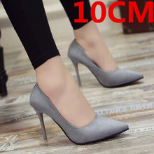 Load image into Gallery viewer, Black Pointed High Heels Stiletto Shallow Mouth Wild Women&#39;s Single Shoes
