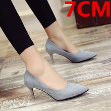 Load image into Gallery viewer, Black Pointed High Heels Stiletto Shallow Mouth Wild Women&#39;s Single Shoes