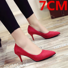 Load image into Gallery viewer, Black Pointed High Heels Stiletto Shallow Mouth Wild Women&#39;s Single Shoes