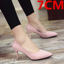 Load image into Gallery viewer, Black Pointed High Heels Stiletto Shallow Mouth Wild Women&#39;s Single Shoes