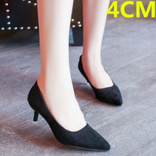 Load image into Gallery viewer, Black Pointed High Heels Stiletto Shallow Mouth Wild Women&#39;s Single Shoes