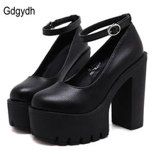 Load image into Gallery viewer, 2020 new spring autumn casual high-heeled shoes sexy platform pumps Black White Size 42