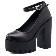 Load image into Gallery viewer, 2020 new spring autumn casual high-heeled shoes sexy platform pumps Black White Size 42