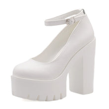 Load image into Gallery viewer, 2020 new spring autumn casual high-heeled shoes sexy platform pumps Black White Size 42