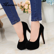 Load image into Gallery viewer, women night club thin heel sexy plus big size 14cm