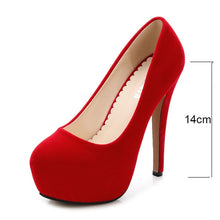 Load image into Gallery viewer, women night club thin heel sexy plus big size 14cm