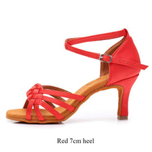 Load image into Gallery viewer, New Women&#39;s Latin Dance Shoes For  Women Grils Red White Heel