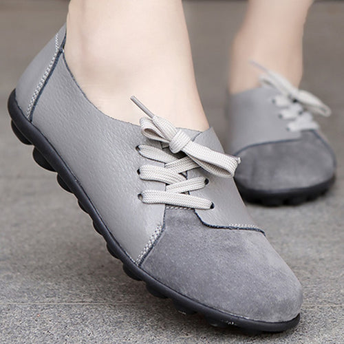 Casual shoes women Boat shoes flats Genuine Leather shoes woman