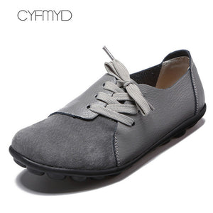 Casual shoes women Boat shoes flats Genuine Leather shoes woman