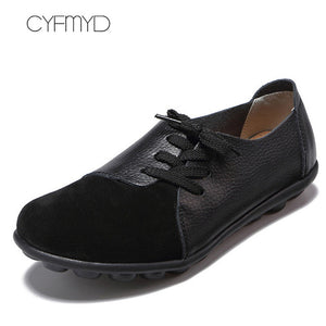 Casual shoes women Boat shoes flats Genuine Leather shoes woman