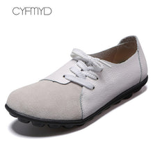 Load image into Gallery viewer, Casual shoes women Boat shoes flats Genuine Leather shoes woman