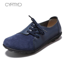 Load image into Gallery viewer, Casual shoes women Boat shoes flats Genuine Leather shoes woman