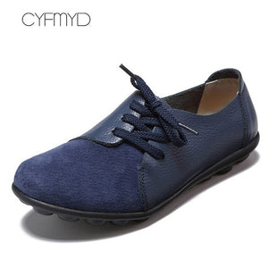 Casual shoes women Boat shoes flats Genuine Leather shoes woman