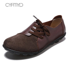 Load image into Gallery viewer, Casual shoes women Boat shoes flats Genuine Leather shoes woman