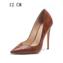 Load image into Gallery viewer, Snakeskin Women&#39;s High Heels Shoes  Valentine Sexy Wedding Pumps