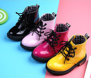 2020 New Children Shoes PU Waterproof leather boots Kids Fashion Sneakers