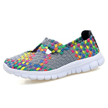 Load image into Gallery viewer, 2020 Summer women flats shoes woven elastic shoes cutout casual ballet