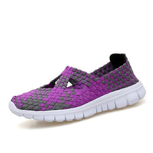 Load image into Gallery viewer, 2020 Summer women flats shoes woven elastic shoes cutout casual ballet