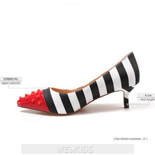 Load image into Gallery viewer, Women Pointed Toe Rivet  Zebra Shallow Colorful  34-45