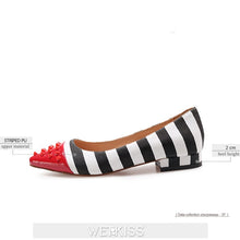 Load image into Gallery viewer, Women Pointed Toe Rivet  Zebra Shallow Colorful  34-45