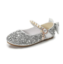 Load image into Gallery viewer, New 2019 Spring Fashion children Flats Sequin bow knot Leather shoes Sweet Girls Princess shoes School show shoe 03K